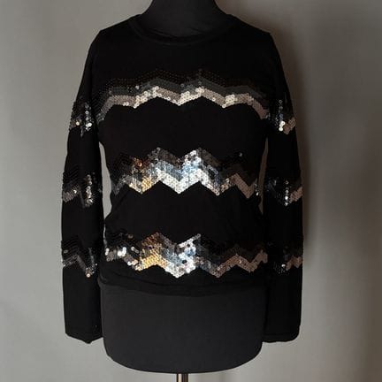 EMPORIO ARMANI - Black wool sweater embellished wi