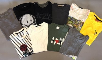 Set of T-shirts from various brands, including LOU