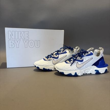 NIKE - Pair of white and blue React Vision sneaker