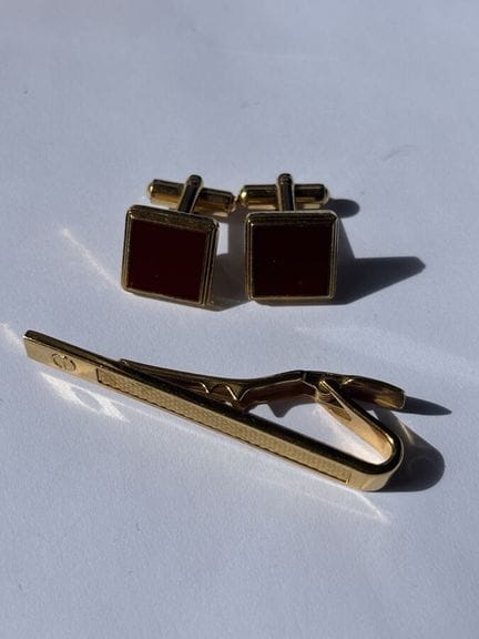 DUNHILL - paire de boutons de manchettes laqués ro