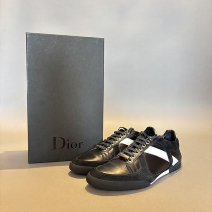 DIOR - Pair of black and white leather and suede s