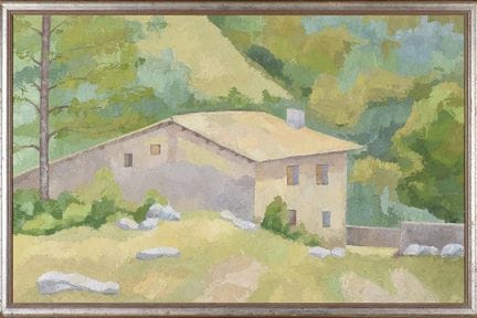 SCUOLA DEL BIDASOA (XX secolo). "Caserío". Olio su