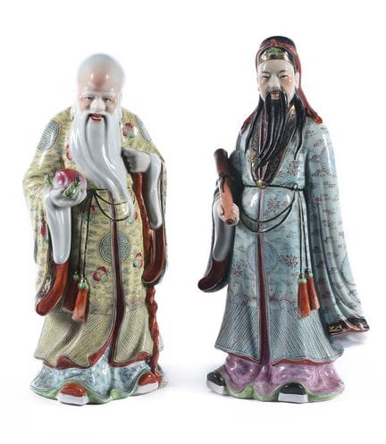 Set composto da due figure in porcellana raffigura