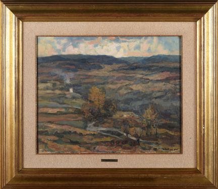 TEODOSIO  MANZANO (Madrid, 1933). "Paesaggio". Oli