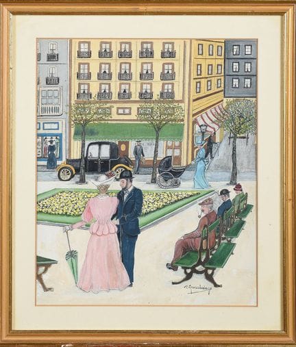 ÉCOLE BASQUE (milieu du XXe siècle). « Promeneurs 