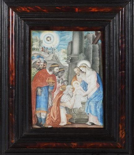 ÉCOLE ITALIENNE (XVIIe siècle). « L’Adoration des 