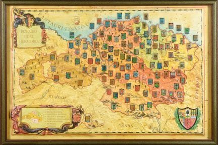 ÉCOLE BASQUE (XXe siècle). « Carte en relief des a