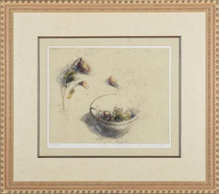 SPANISH SCHOOL (20th century). "Flowers." Engravin
