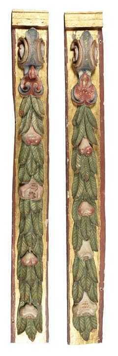Paire de panneaux latéraux de retable d'église, en