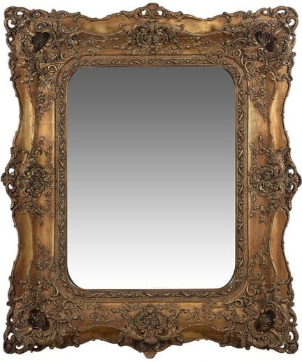 Mirror made of gilded, carved wood. Elizabethan pe