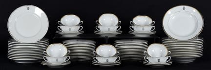 A 12-place setting of tableware made of porcelain 