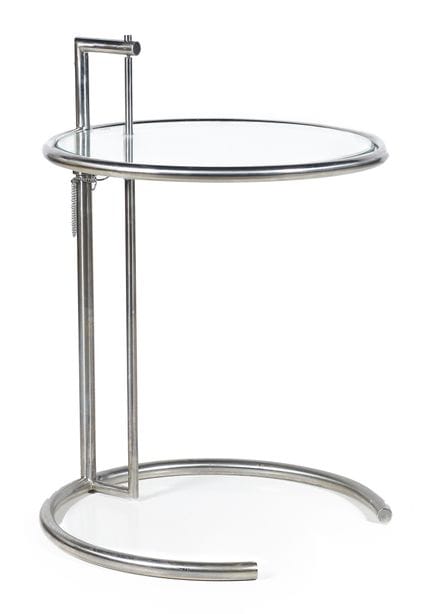 Table d'appoint réglable en métal et verre. Inspir