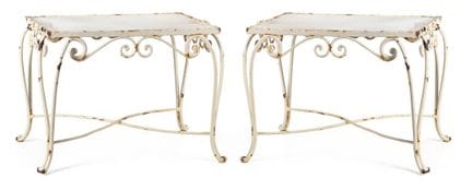 Set consisting of two wrought-iron garden side tab