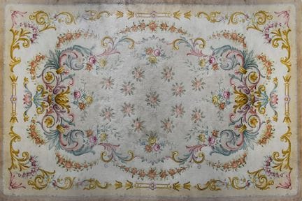 Wool rug made using the Spanish knotting technique