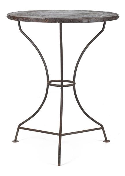 Wrought-iron garden side table. Mid-20th century. 