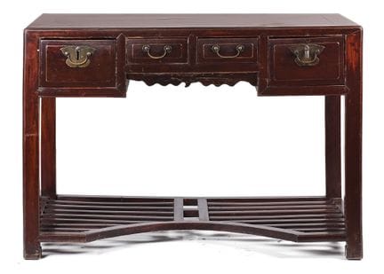 Table console en bois d'orme. Chine. Dynastie Quin
