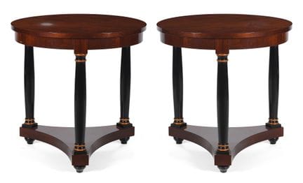 Paire de tables en bois d'acajou. Style Empire, XX