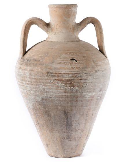 Two-handled jug made of folk pottery. Late 19th ce