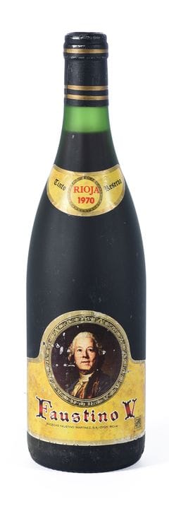 Bottiglia di vino Faustino V. Reserva, 1970.