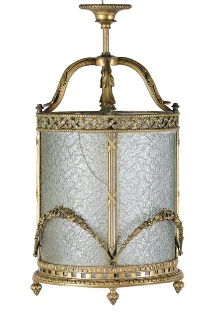 Lantern made of glass and bronze. Mid-20th century