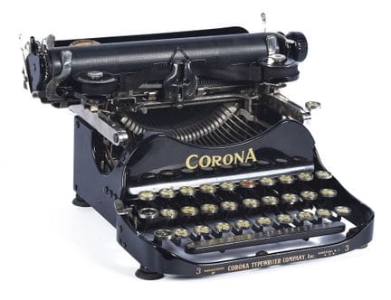 Macchina da scrivere marca Corona. Inizi del XX se