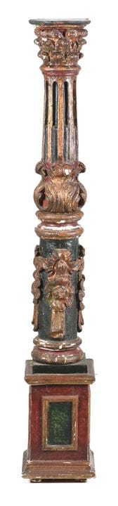 Colonna realizzata in legno policromo. XVIII secol