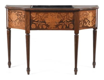 Meuble d'appoint néerlandais en bois de noyer, orn