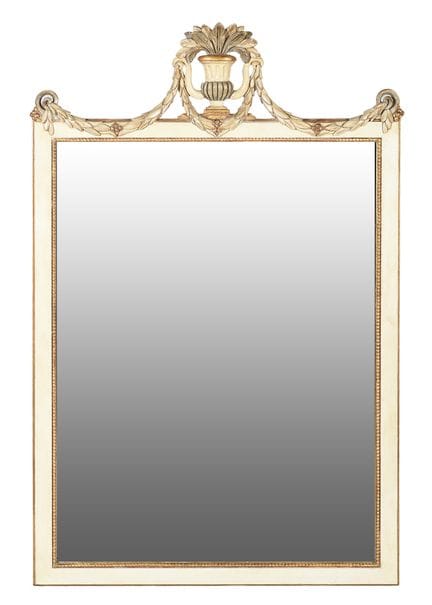 Mirror made of white-lacquered wood. Louis XVI sty