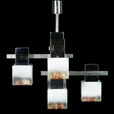 6-light chandelier made of Murano Ice Cube glass, 