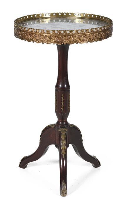 Table d'appoint en bois d'acajou avec plateau en m