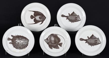 Set of five ceramic plates from The Kingdom of the