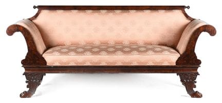 Sofa made of mahogany and upholstered. Fernandine 