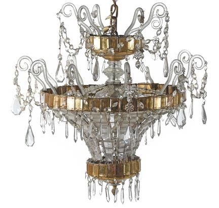 Crystal ceiling lamp. Early 20th century. 70x60 cm