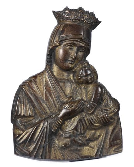 Rilievo in bronzo raffigurante la Madonna con il B
