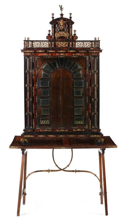 Display cabinet made of ebony and tortoiseshell, w
