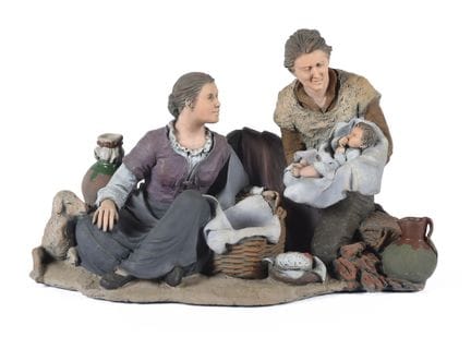 Porcelain depicting a family; 20th century; 17x29x