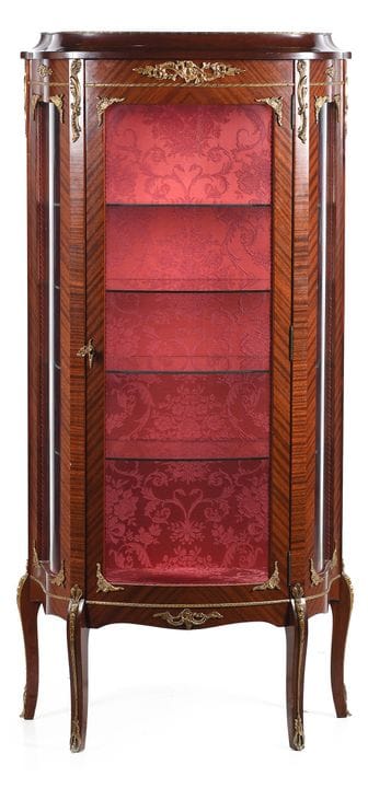 Display cabinet made of mahogany with bronze accen