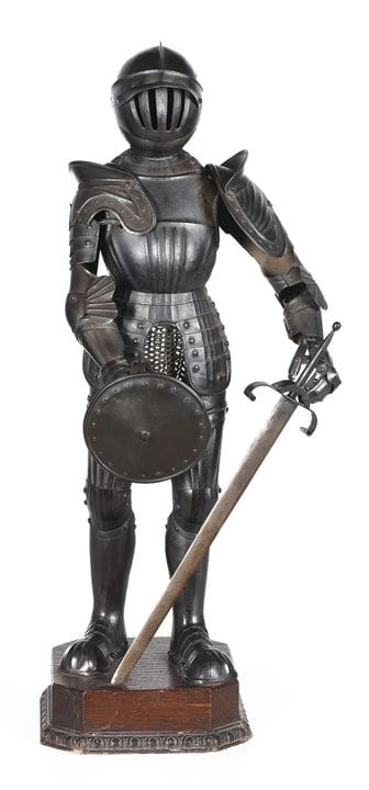 Armure miniature en métal, XXe siècle. 40 cm