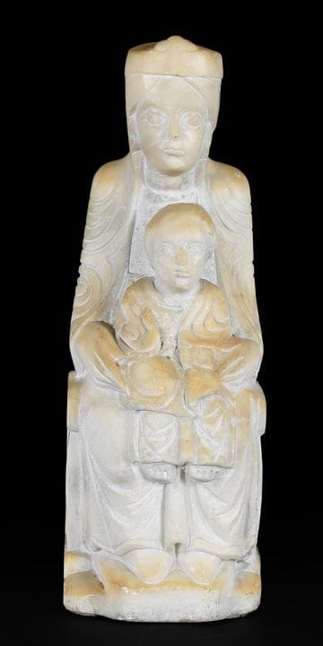 Statua in alabastro raffigurante la Madonna con il