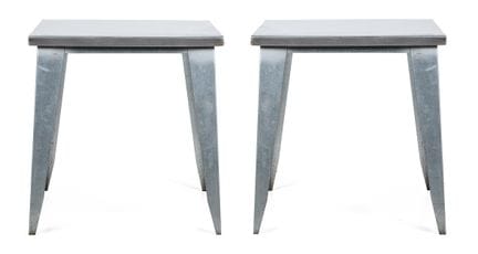 paire de tables en placage, style industriel du XX