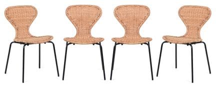 Set of 4 21st-century rattan chairs. 83x56x50 cm