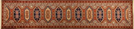 Wool hallway runner. Mid-20th century. 77x350 cm