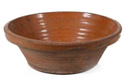 Glazed ceramic bowl. Mid-20th century. 12x37 cm