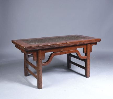 Kang o mesa de vino en madera lacada patinada marr