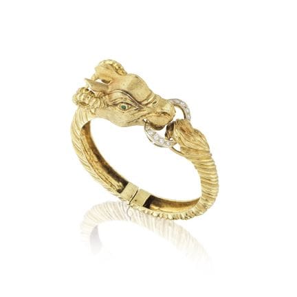 PULSERA «CARNERO» CON ESMERALDAS Y DIAMANTES
Pulse