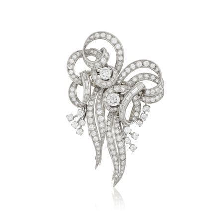 ALFILER DE CLIP CON DIAMANTES, ALREDEDOR DE 1950
C