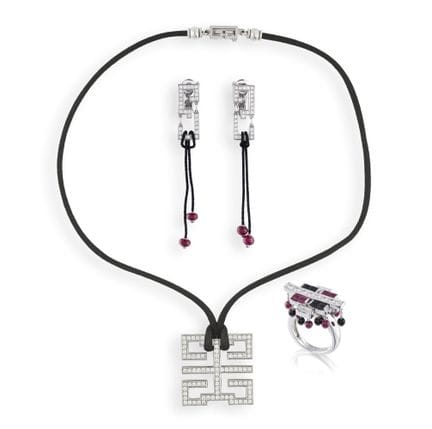 CONJUNTO DE RUBÍES, ÓNIX Y DIAMANTES «EL BESO DEL 