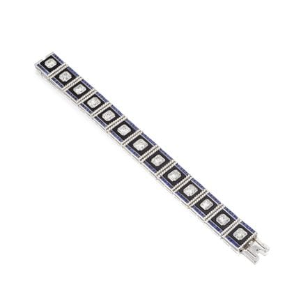 PULSERA DE ÓNIX, ZAFIROS Y DIAMANTES
Eslabones geo