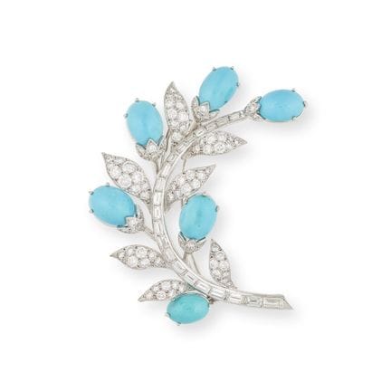 ALFILER DE TURQUESAS Y DIAMANTES
Con un motivo veg