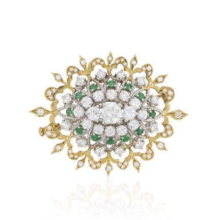 ALFILER DE ESMERALDAS Y DIAMANTES
De forma floral 